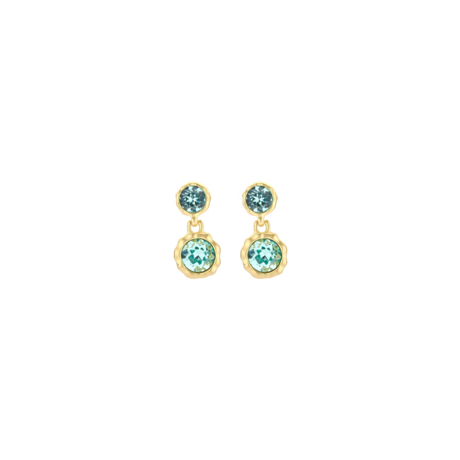 Crystal luxe groene steen mat gouden  oorbellen