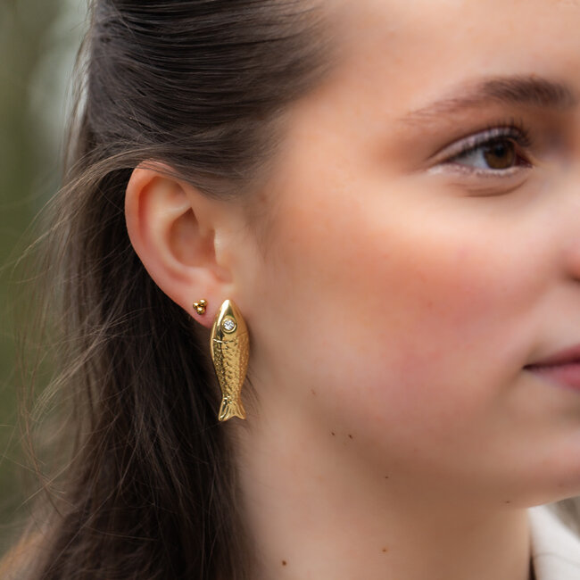 Biba Grote opvallende vis oorbellen