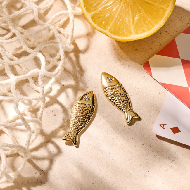 Biba Grote opvallende vis oorbellen