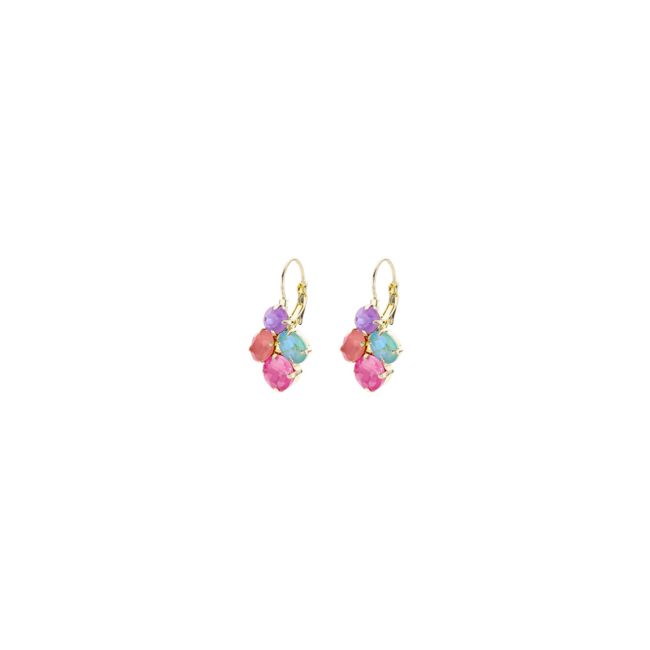 Oorbellen met crystal stenen in pastel tinten