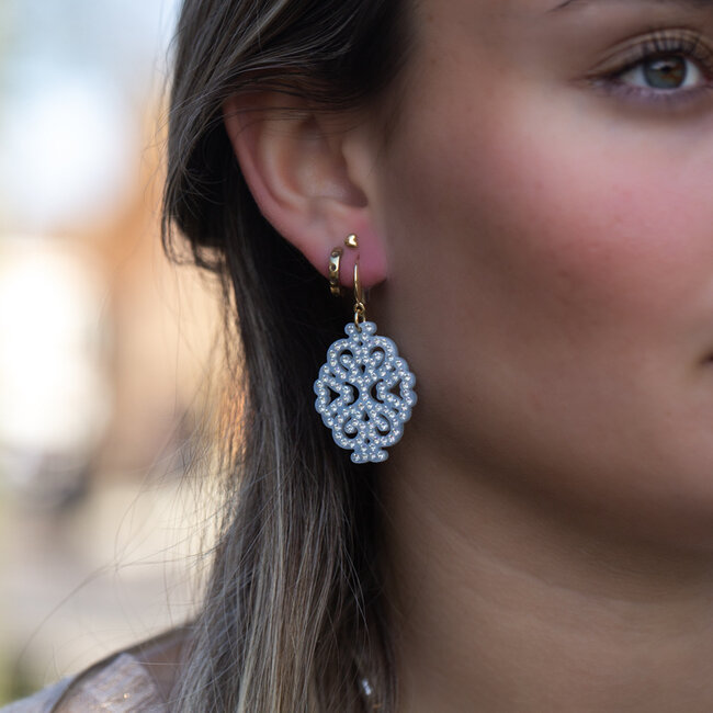 Turquoise oosterse boho oorbellen