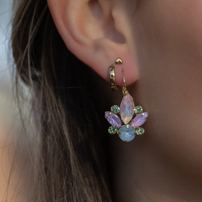 Biba Pastel oorbellen met crystal stenen