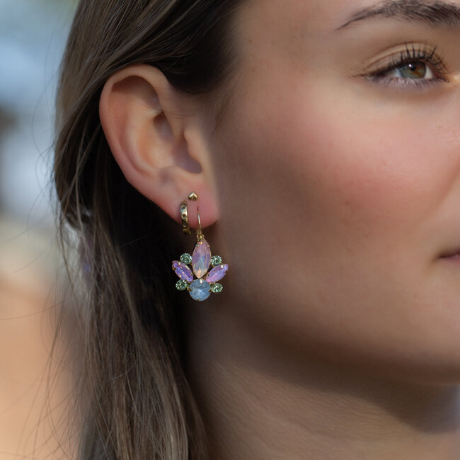 Biba Pastel oorbellen met crystal stenen
