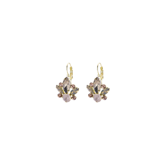 Biba Feestelijke oorbellen met bloem  kristal