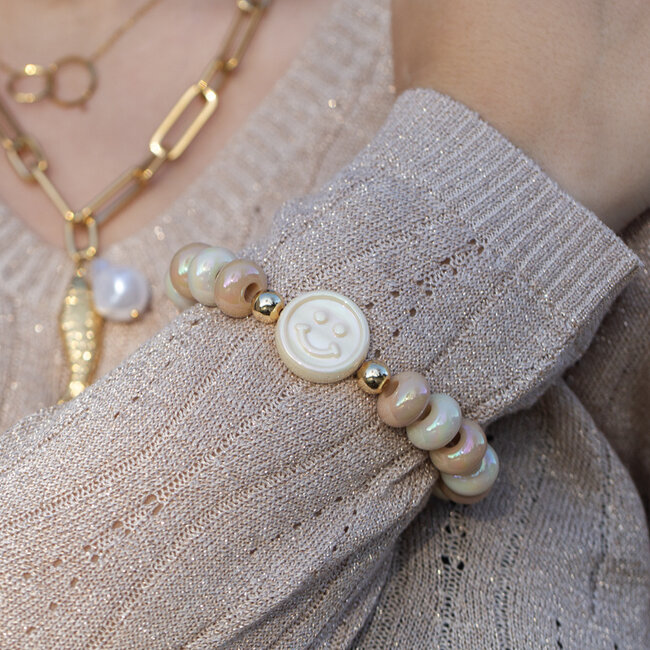 Armband donut smiley, hartjes of bangle