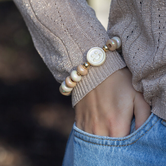 Armband donut smiley, hartjes of bangle