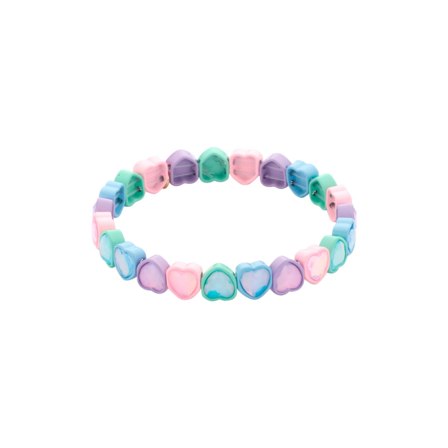 Biba Armband met pastel lila mint roze harten