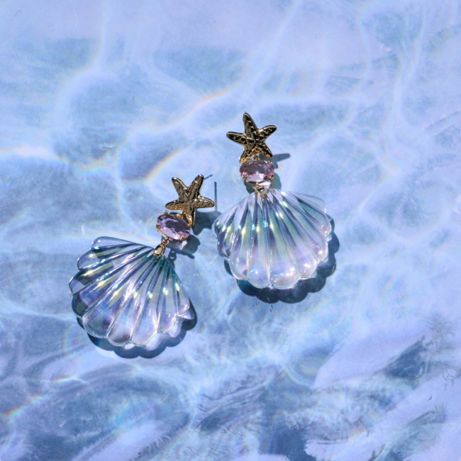 Biba Beach glamour schelp oorbellen