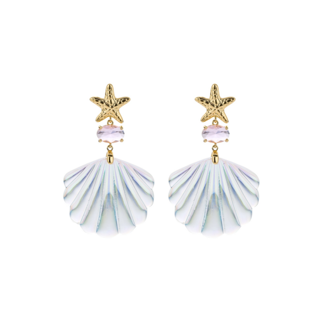 Biba Beach glamour schelp oorbellen