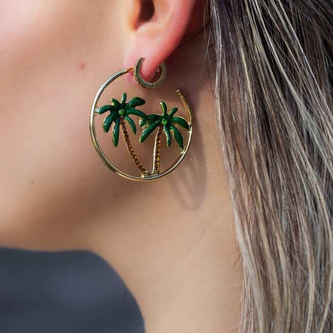 Biba Tropical vibes palmboom Oorbellen