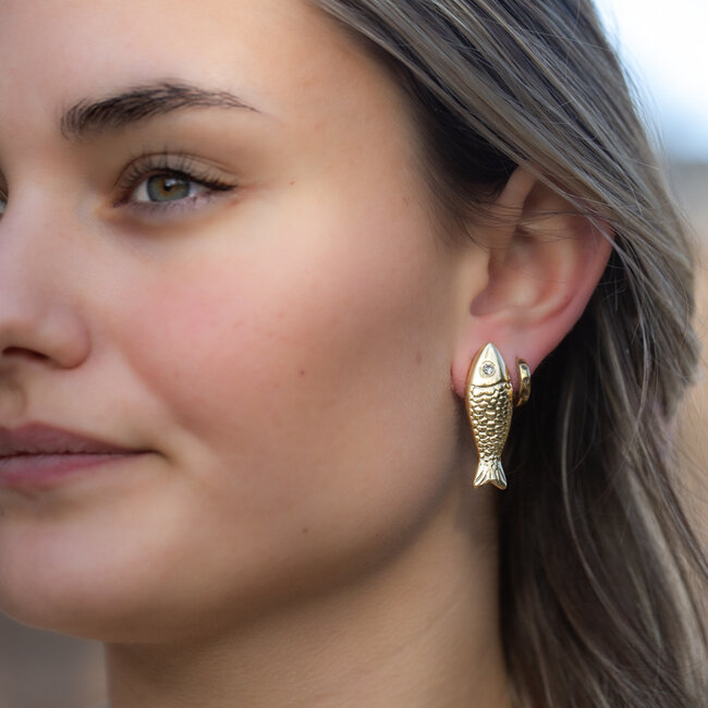 Biba Grote opvallende vis oorbellen