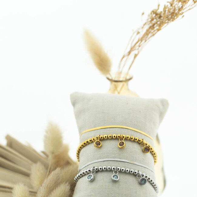 IXXXI Sunset Armband goud schakel of bolletjes en glitters