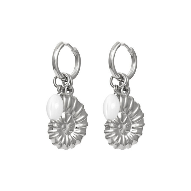 Sunset Soul oorbellen schelp zilver