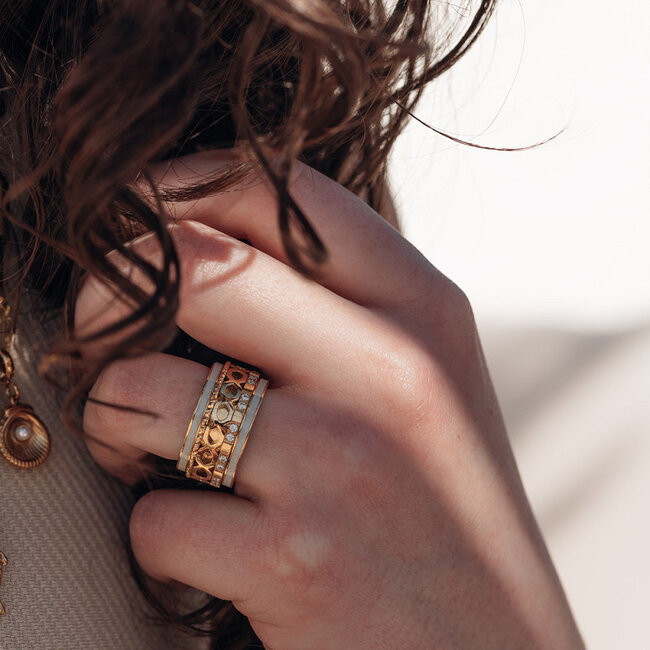 Complete aluna zilver goud of rosegoud ring