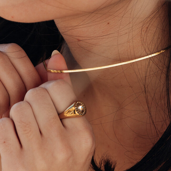 Sunset soul ketting smalle platte schakel