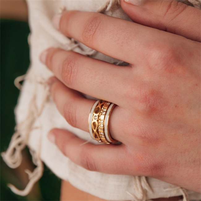 Complete aluna zilver goud of rosegoud ring