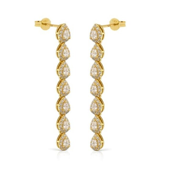 KARMA Goldplated oorbellen zirconia