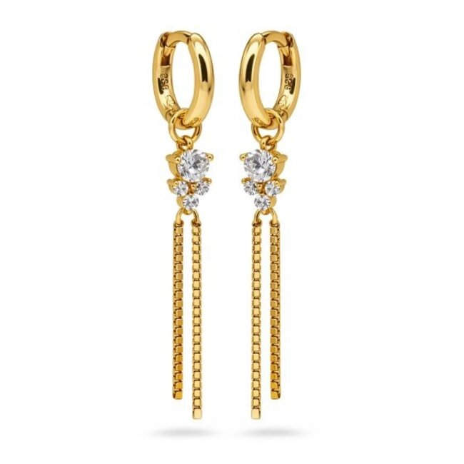 KARMA Goldplated oorbellen zirconia