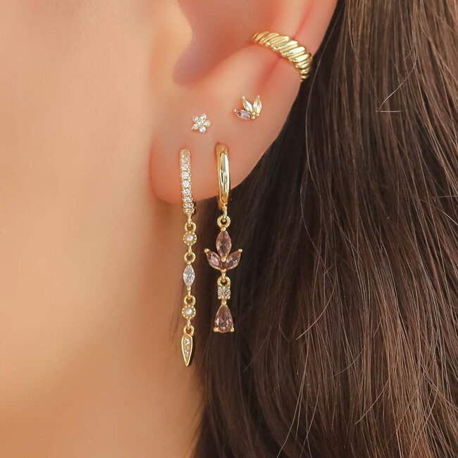 KARMA Goldplated zirconia  subtiele chique oorbellen