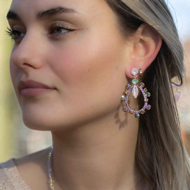 Biba Dreamy druppel boho pastel oorbellen