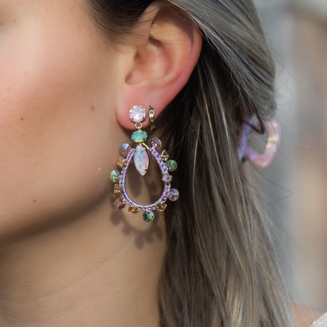 Biba Dreamy druppel boho pastel oorbellen