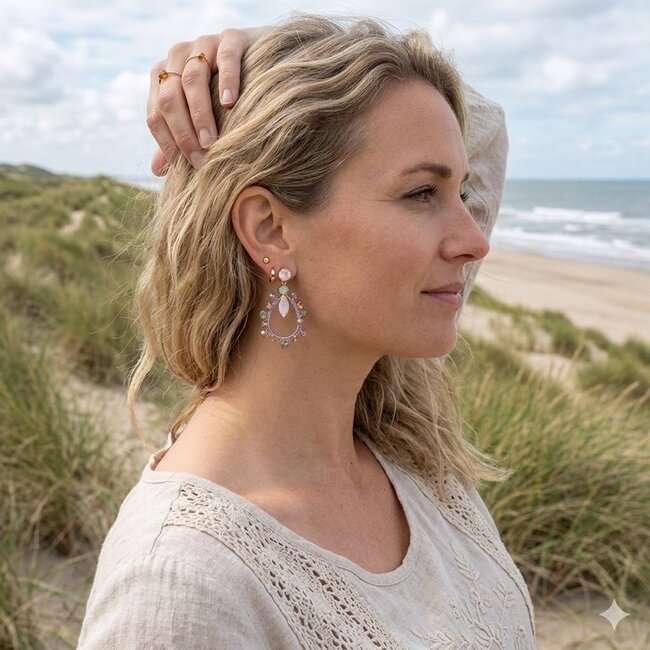 Biba Dreamy druppel boho pastel oorbellen