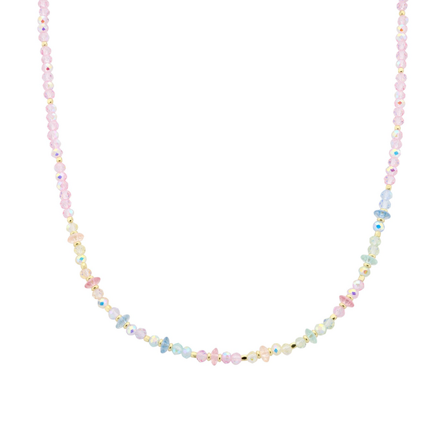 Biba Pastel shiny crystal kralen ketting
