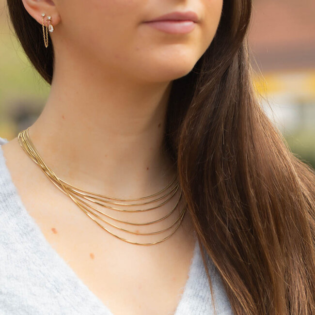 Trendy tijdloze gouden laagjes Ketting
