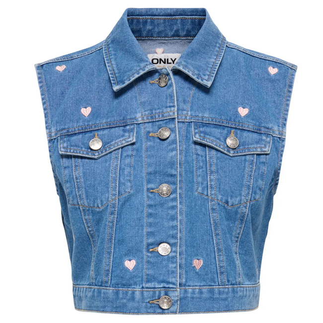 Spijker gilet met rose hartjes