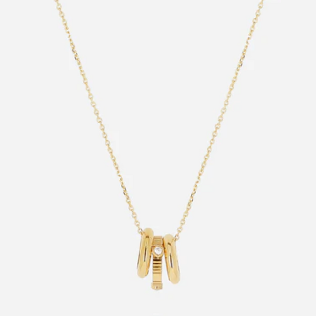 Goud ketting met crystal zirconia hartje of ringen