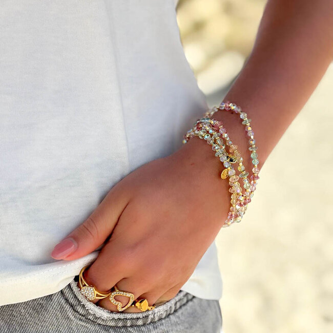 Candy vibes pastel glansjes kralen armbanden