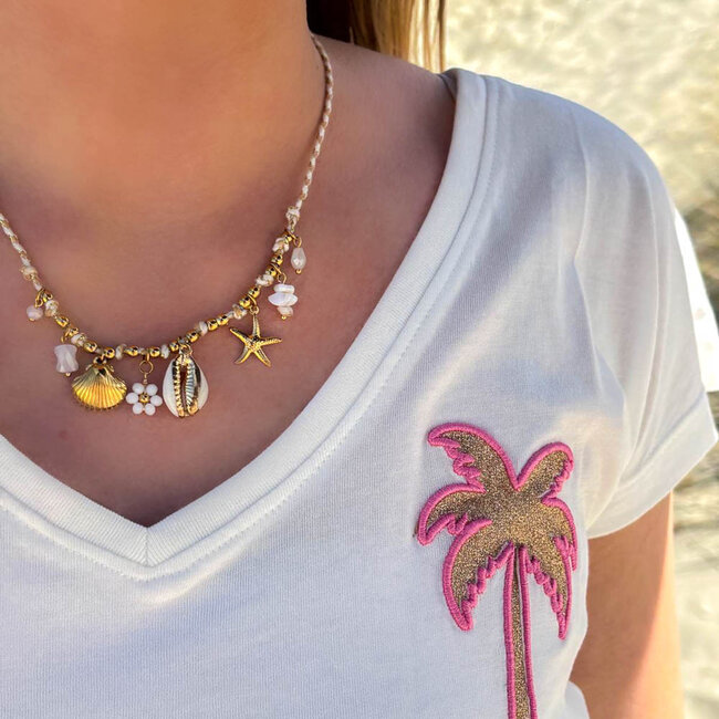Beadle Witte Schelpen strand beach ketting