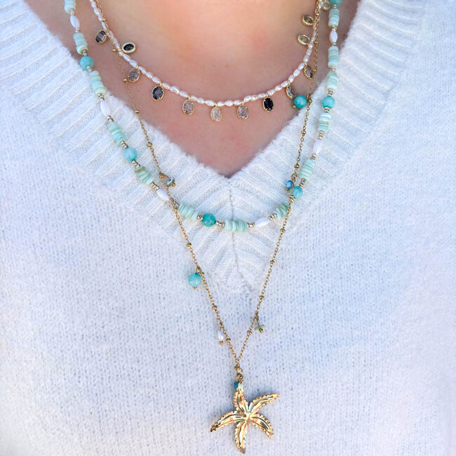 Witte parelketting of dubbele zeesterketting
