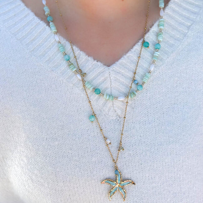 Witte parelketting of dubbele zeesterketting