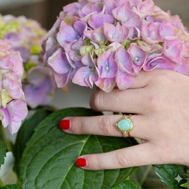 Bohm Paris Groene mint steen ring