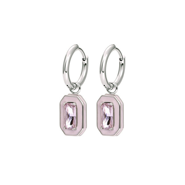IXXXI Dulce zilver roze oorbellen