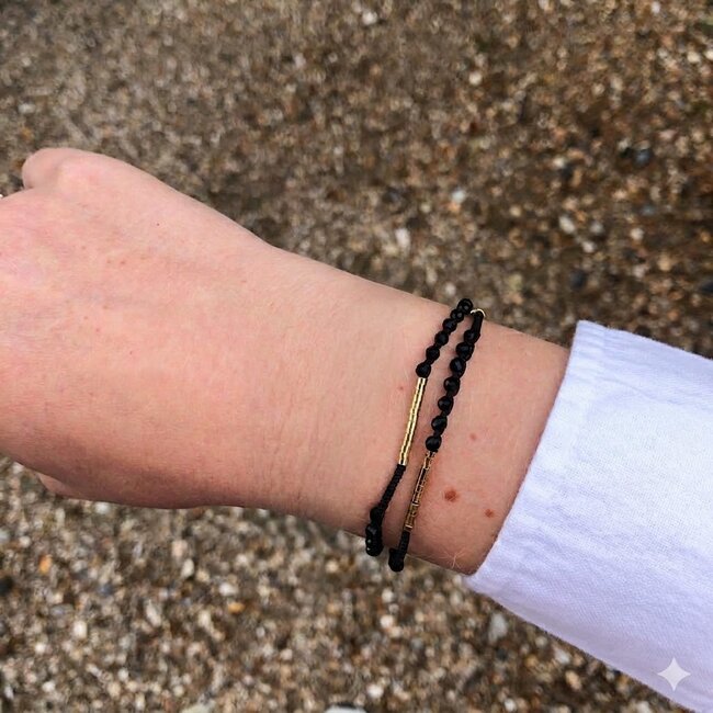 ZAG  Bijoux Chique armband in goud en zwart
