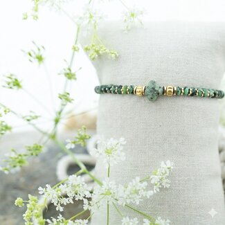 Beadle Natuursteen armband