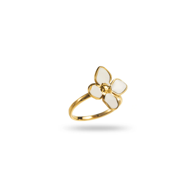 Beadle Stainless steel ringen met natuurstenen of bloem