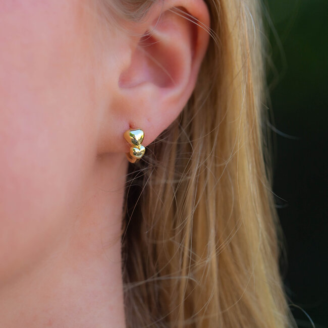 KARMA Goldplated hart love oorbellen