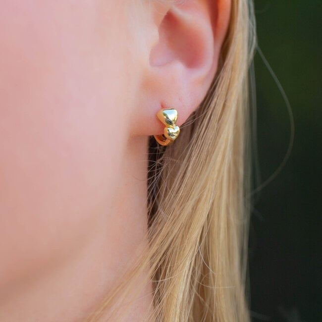 KARMA Goldplated hart love oorbellen