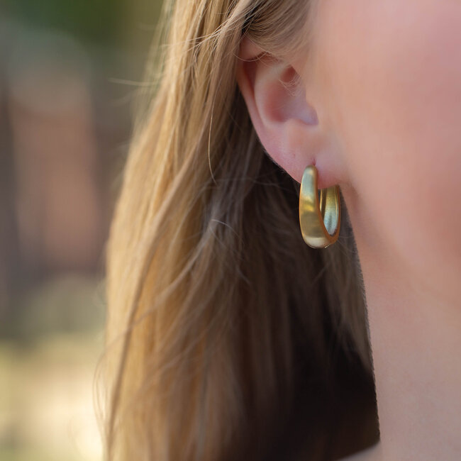 Biba Biba matgoud basis creool oorbellen