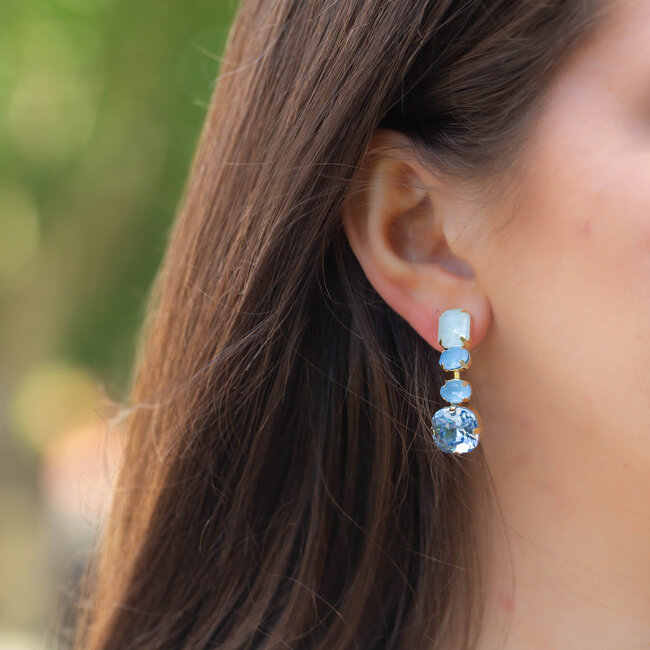 Biba Crystal oorbellen met prachtige blauwtinten