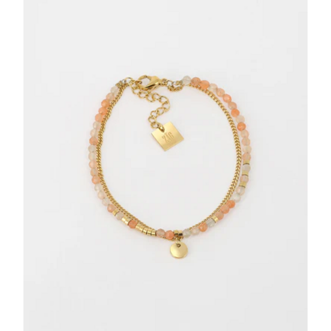 Armband felroze of dubbel met muntje