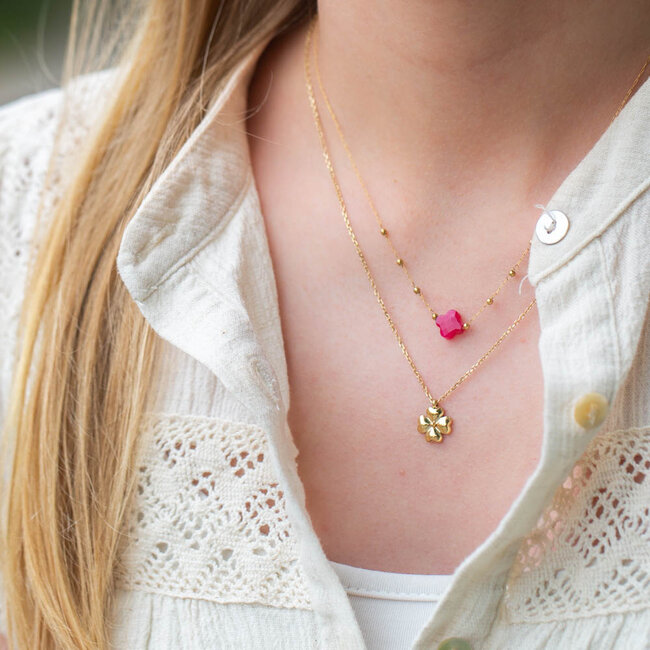 ZAG  Bijoux Stainless steel klaver ketting goud