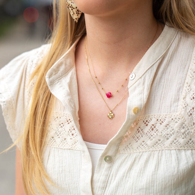 ZAG  Bijoux Stainless steel klaver ketting goud