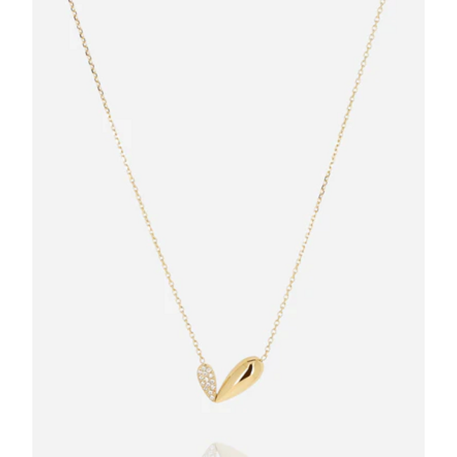 ZAG  Bijoux Trendy ketting met glitter hart of pastel natuurstenen