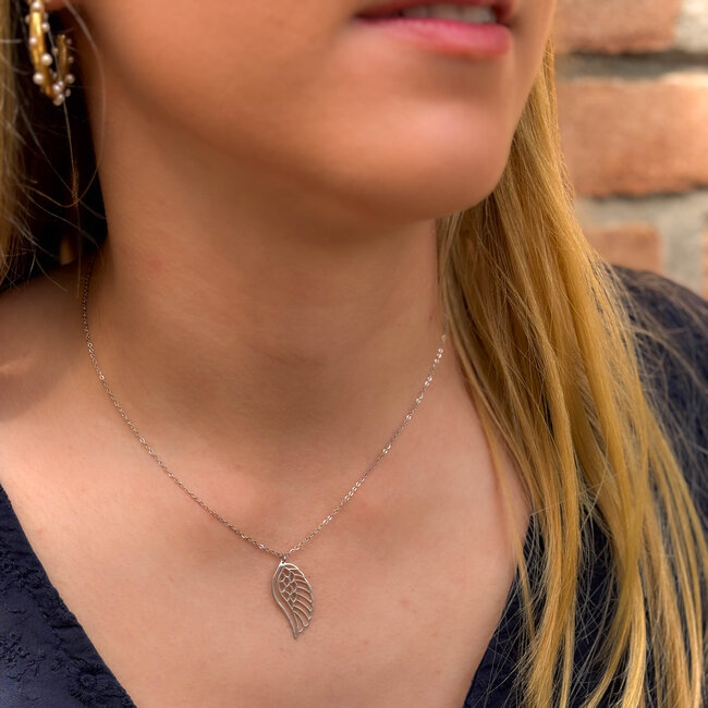 ZAG  Bijoux ketting zilver met vleugel