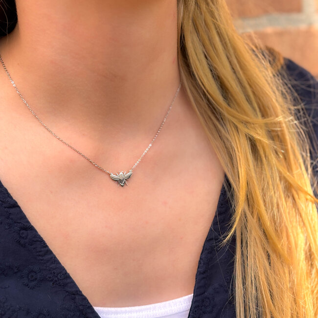 ZAG  Bijoux ketting zilver met bijtje (bee)