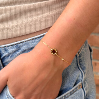 ZAG  Bijoux Armband met vierkante tijgeroog